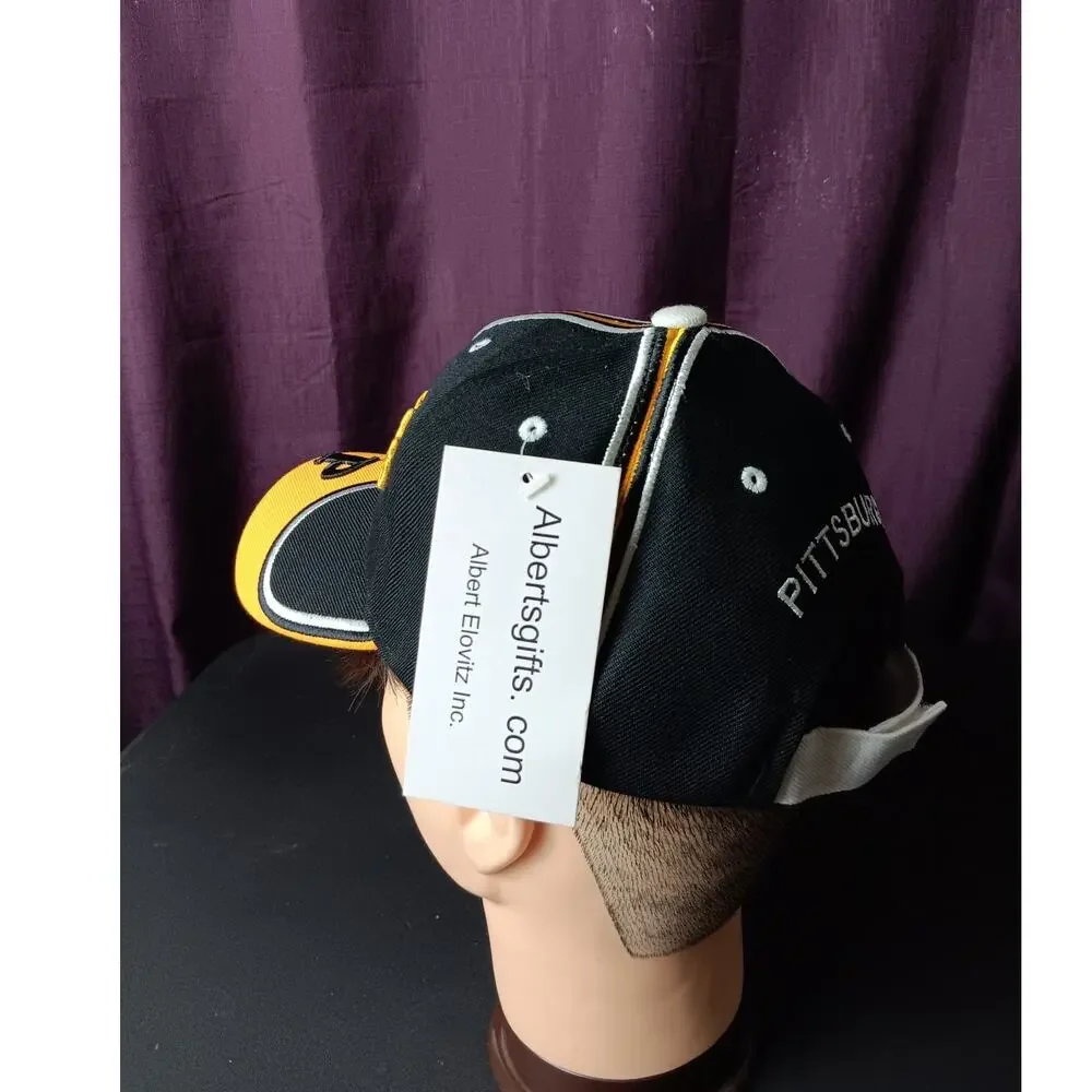 Pittsburgh Colors‎ Adjustable Ball Cap Mens Black & Yellow Spell Out Embroidered